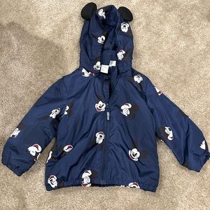 Excellent Condition H and M Navy Blue Mickey Mouse Jacket with ear hood